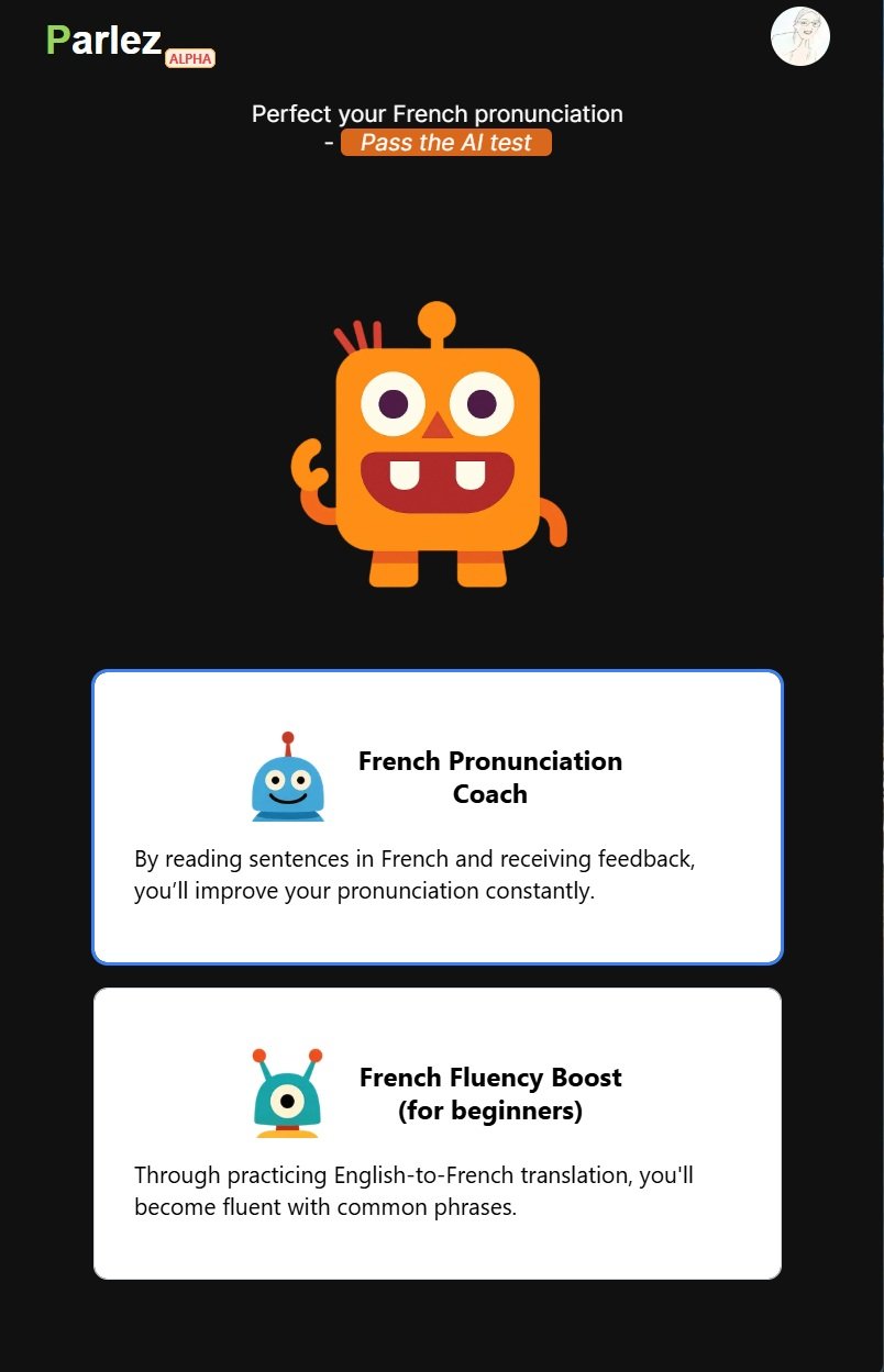 parlez app front page